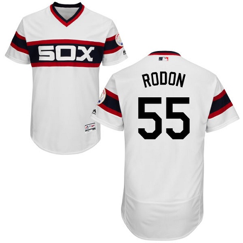 White Sox #55 Carlos Rodon White Flexbase Authentic Collection Alternate Home Stitched MLB Jersey